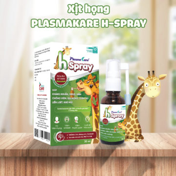 Xịt họng PlasmaKare H-Spray 30ml, kháng khuẩn, kháng virus, giảm ho, rát họng, phục hồi niêm mạc tổn thương