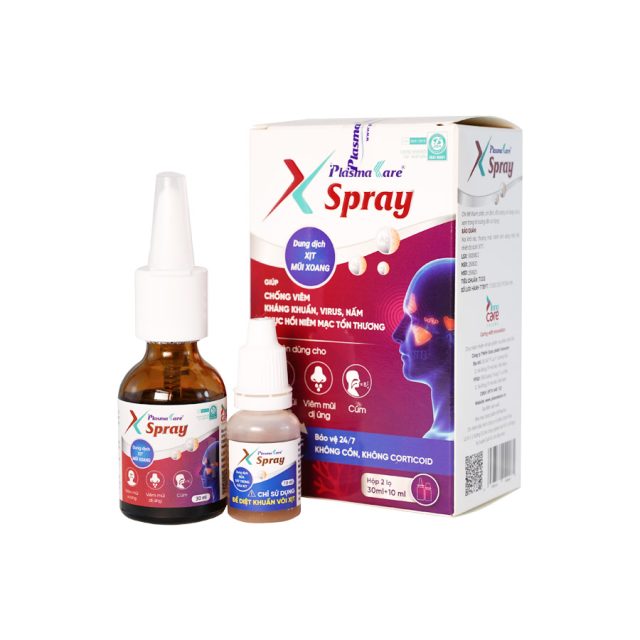 Xịt Mũi Xoang PlasmaKare X-Spray – Giúp Chống Viêm, Kháng Virus, Thông Mũi, Lọ 30ml