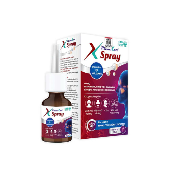 Xịt Mũi Xoang PlasmaKare X-Spray – Giúp Chống Viêm, Kháng Virus, Thông Mũi, Lọ 30ml