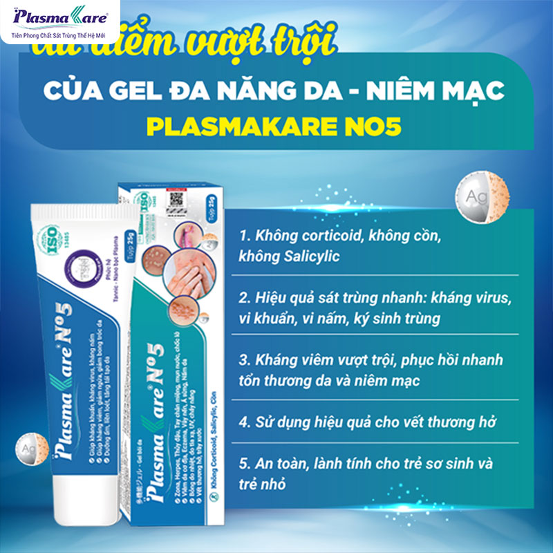 Kem Nano bạc PlasmaKare No5 - Kem bôi đa năng cho da và niêm mạc