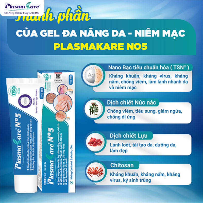 Kem Nano bạc PlasmaKare No5 - Kem bôi đa năng cho da và niêm mạc