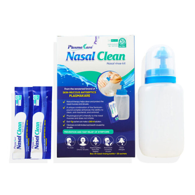 Bộ rửa mũi xoang PlasmaKare Nasal Clean – Kháng khuẩn, kháng virus, làm sạch hiệu quả, an toàn