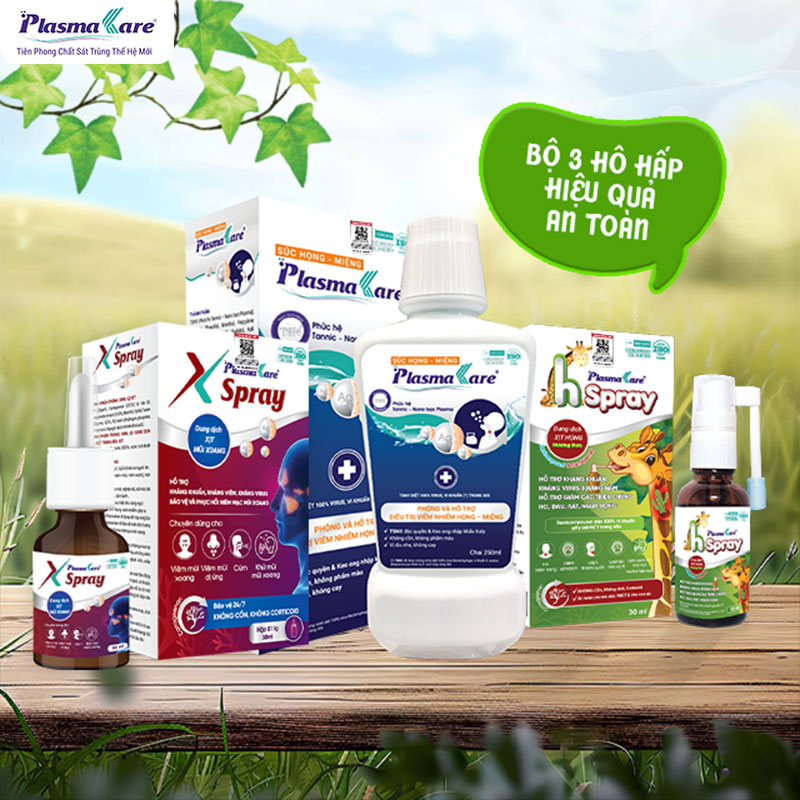 Xịt họng PlasmaKare H - Spray, kháng khuẩn, kháng virus, giảm ho, rát họng, phục hồi niêm mạc