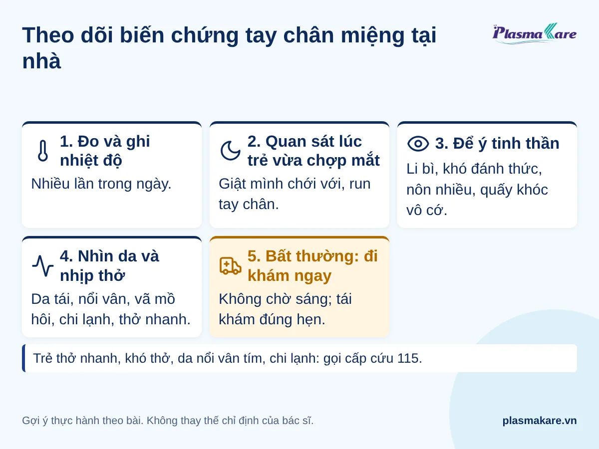 Năm việc cha mẹ theo dõi tại nhà để không bỏ lỡ biến chứng